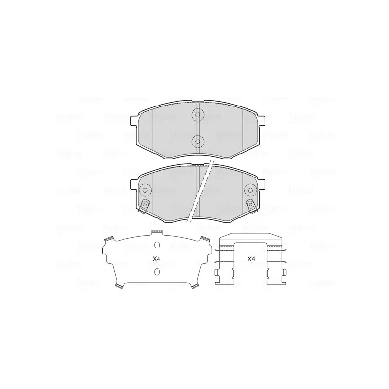 Jeu de 4 plaquettes de frein avant VALEO 601715