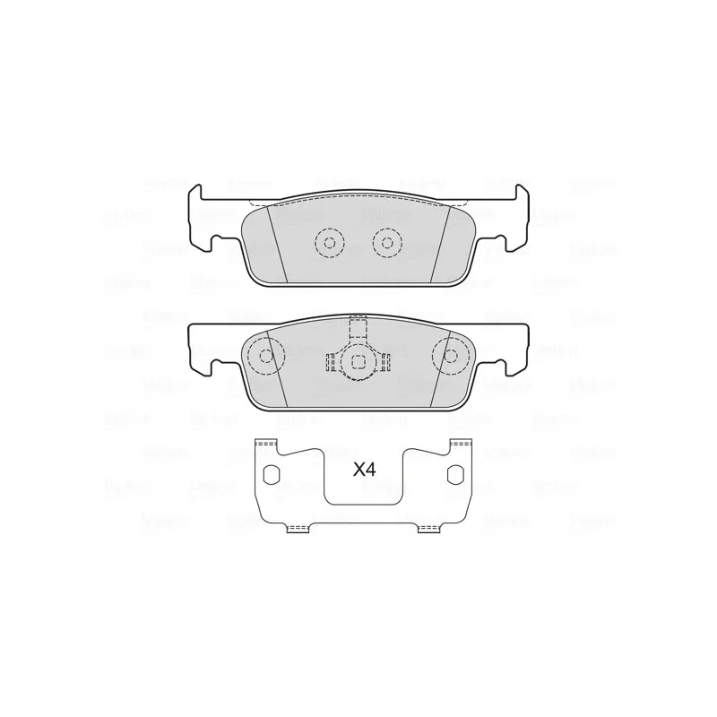 Jeu de 4 plaquettes de frein avant VALEO 601716