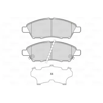 Jeu de 4 plaquettes de frein avant VALEO 601717