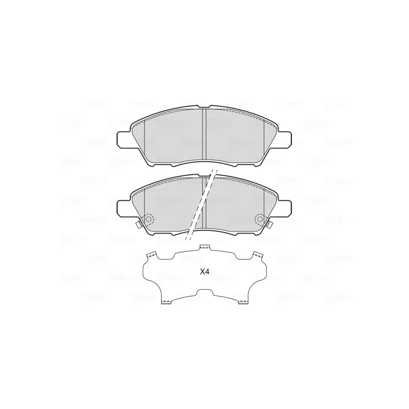Jeu de 4 plaquettes de frein avant VALEO 601717