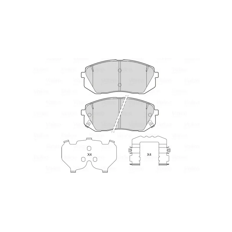 Jeu de 4 plaquettes de frein avant VALEO 601720