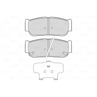 Jeu de 4 plaquettes de frein arrière VALEO 601724