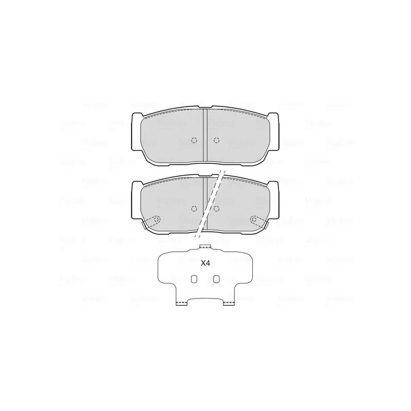 Jeu de 4 plaquettes de frein arrière VALEO 601724