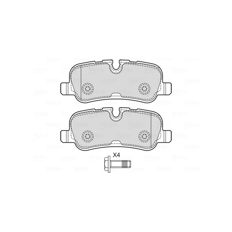 Jeu de 4 plaquettes de frein arrière VALEO 601726