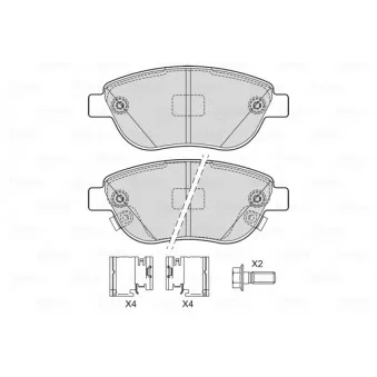 Jeu de 4 plaquettes de frein avant VALEO 601727
