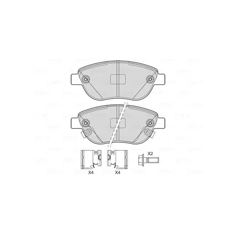 Jeu de 4 plaquettes de frein avant VALEO 601727