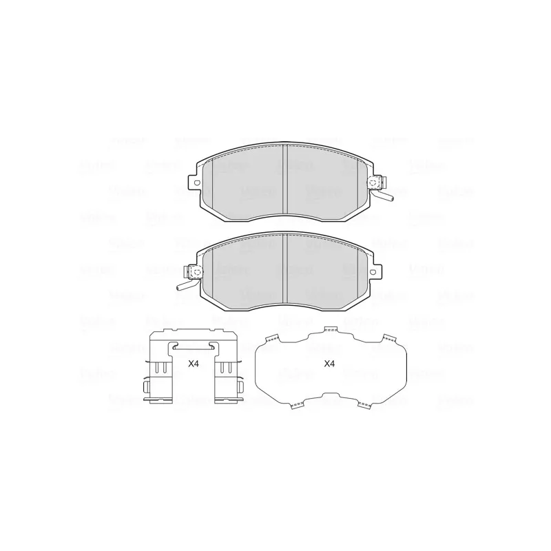 Jeu de 4 plaquettes de frein avant VALEO 601728