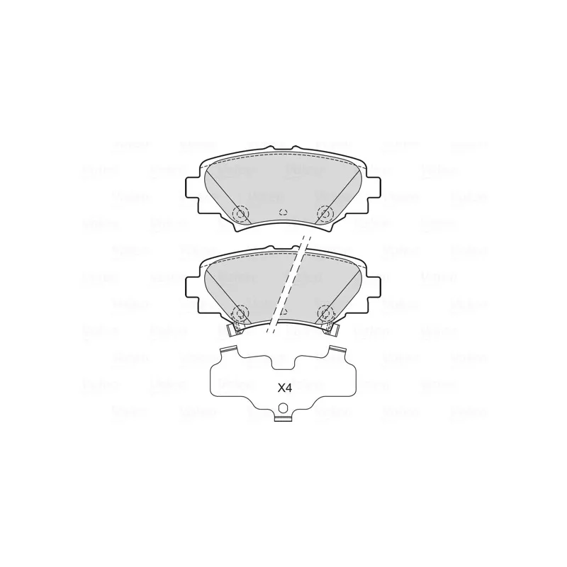 Jeu de 4 plaquettes de frein arrière VALEO 601736
