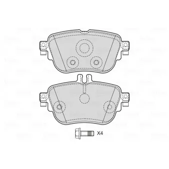 Jeu de 4 plaquettes de frein arrière VALEO 601740
