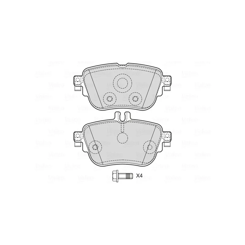 Jeu de 4 plaquettes de frein arrière VALEO 601740