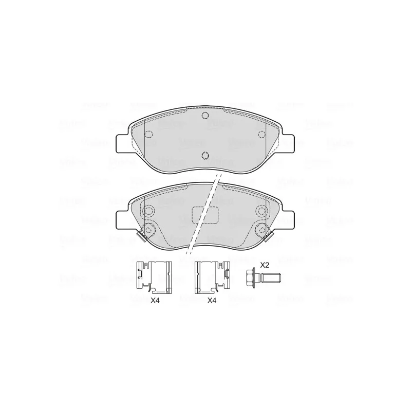 Jeu de 4 plaquettes de frein avant VALEO 601745