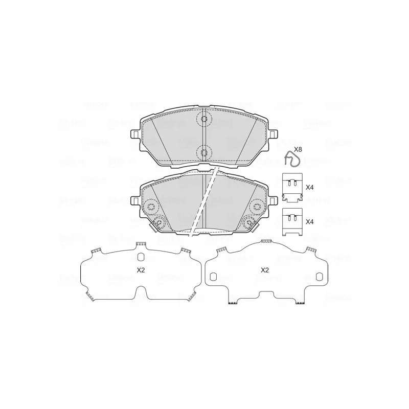 Jeu de 4 plaquettes de frein avant VALEO 601750