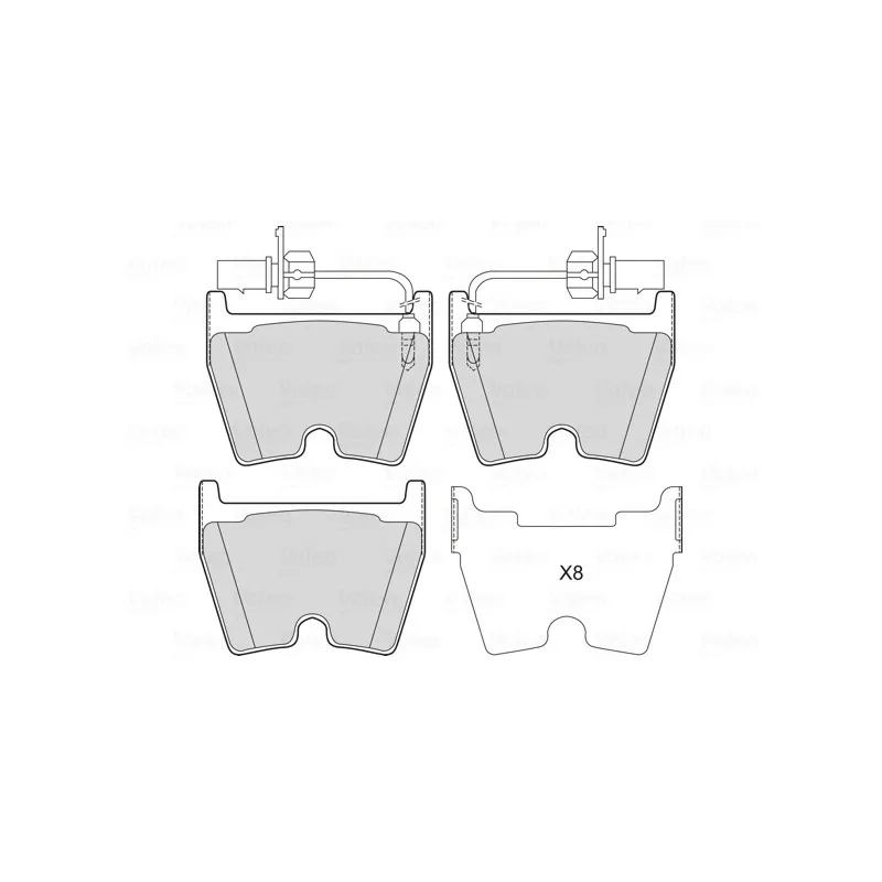Jeu de 4 plaquettes de frein avant VALEO 601758