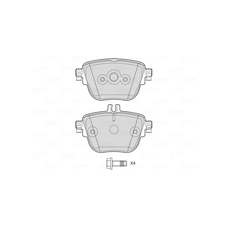 Jeu de 4 plaquettes de frein arrière VALEO 601765