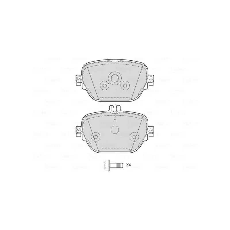 Jeu de 4 plaquettes de frein arrière VALEO 601767