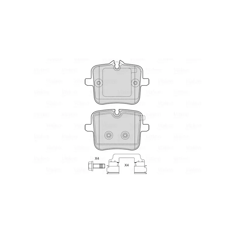 Jeu de 4 plaquettes de frein arrière VALEO 601770