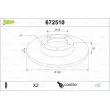 Jeu de 2 disques de frein arrière VALEO 672510 - Visuel 1