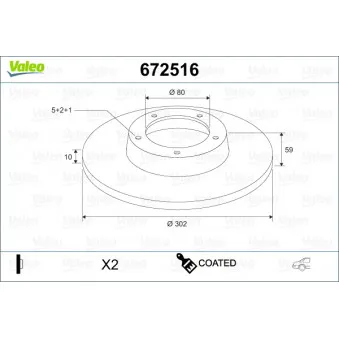 Jeu de 2 disques de frein avant VALEO 672516