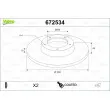 Jeu de 2 disques de frein arrière VALEO 672534 - Visuel 1