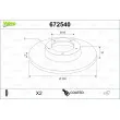 Jeu de 2 disques de frein arrière VALEO 672540 - Visuel 1
