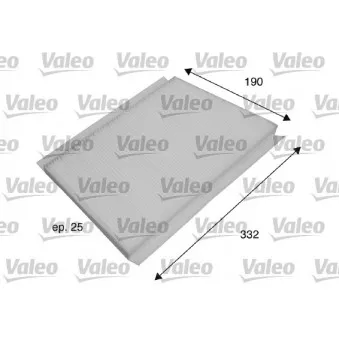 Filtre, air de l'habitacle VALEO 698701