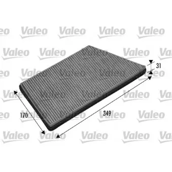 Filtre, air de l'habitacle VALEO 698749