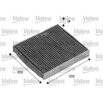 Filtre, air de l'habitacle VALEO 715511