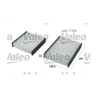 Filtre, air de l'habitacle VALEO 715556