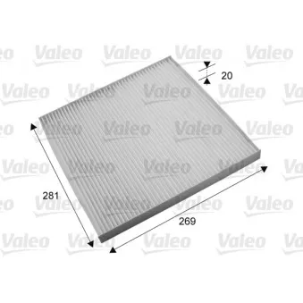 Filtre, air de l'habitacle VALEO 715703