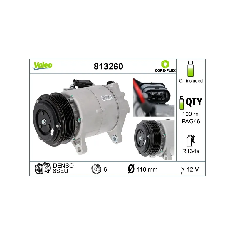 Compresseur, climatisation VALEO 813260
