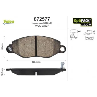 Jeu de 4 plaquettes de frein avant VALEO 872577