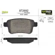 Jeu de 4 plaquettes de frein arrière VALEO 872692 - Visuel 1