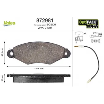 Jeu de 4 plaquettes de frein avant VALEO 872981