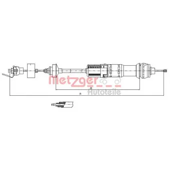 Tirette à câble, commande d'embrayage METZGER 11.2284