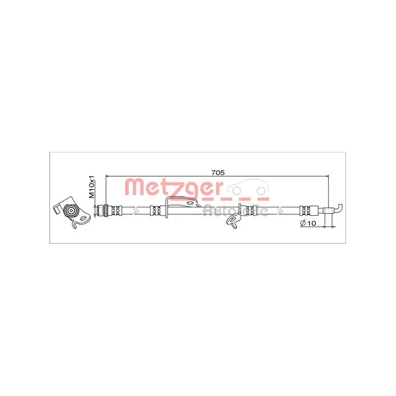 Flexible de frein avant droit METZGER 4111012