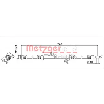 Flexible de frein avant gauche METZGER 4111519