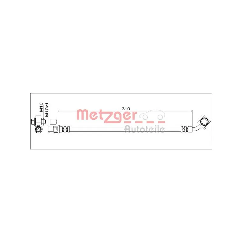Flexible de frein avant droit METZGER 4111551