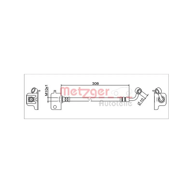 Flexible de frein avant droit METZGER 4111566