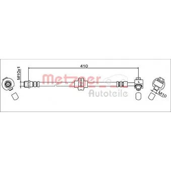 Flexible de frein avant gauche METZGER 4111607