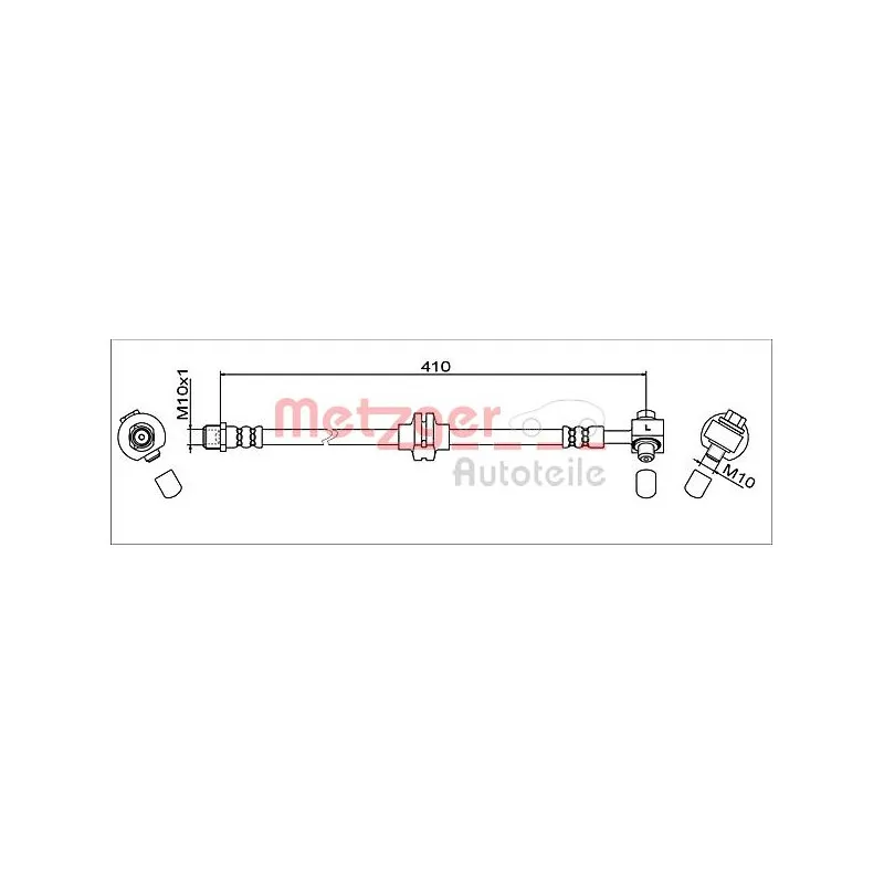 Flexible de frein avant gauche METZGER 4111607
