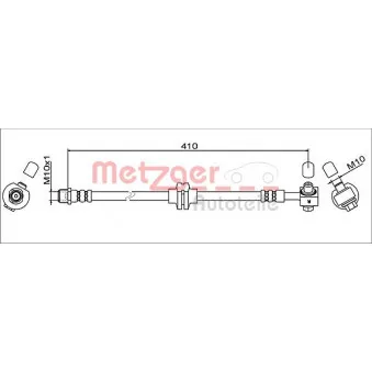 Flexible de frein avant droit METZGER 4111608
