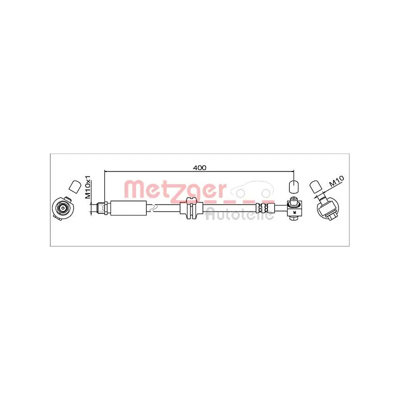 Flexible de frein avant droit METZGER 4111622