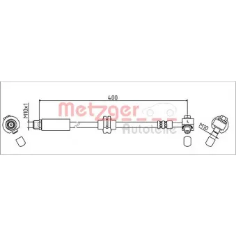 Flexible de frein avant gauche METZGER 4111623