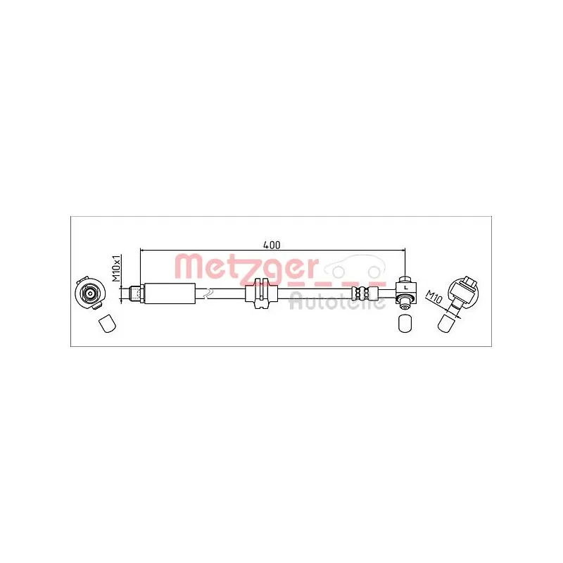 Flexible de frein avant gauche METZGER 4111623
