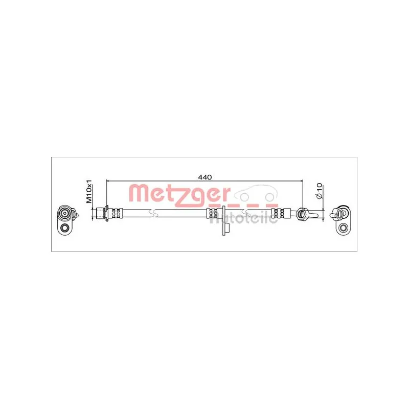 Flexible de frein arrière gauche METZGER 4111649
