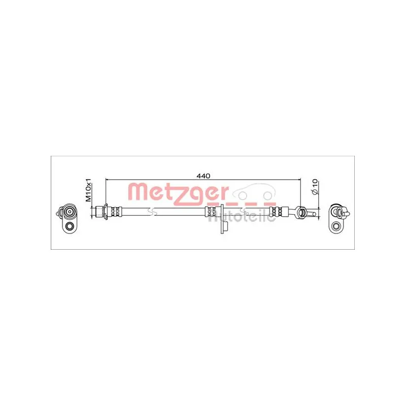 Flexible de frein arrière droit METZGER 4111650