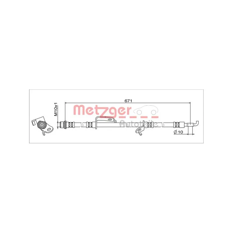 Flexible de frein avant droit METZGER 4111679