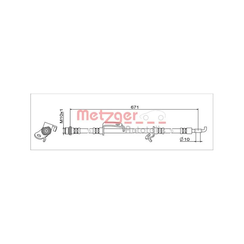 Flexible de frein avant gauche METZGER 4111685