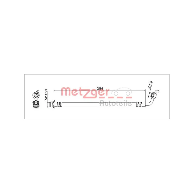 Flexible de frein arrière gauche METZGER 4111719