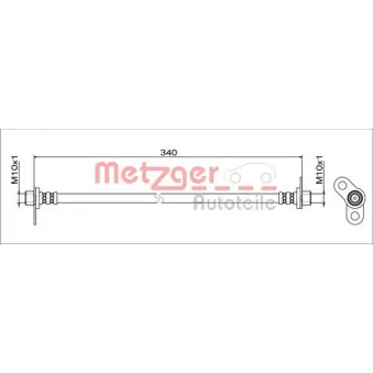 Flexible de frein arrière droit METZGER 4111745